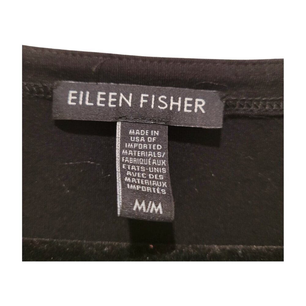 EILEEN FISHER Black Knee Length Casual Minimalist Travel Lounge Dress Size M - Picture 6 of 6